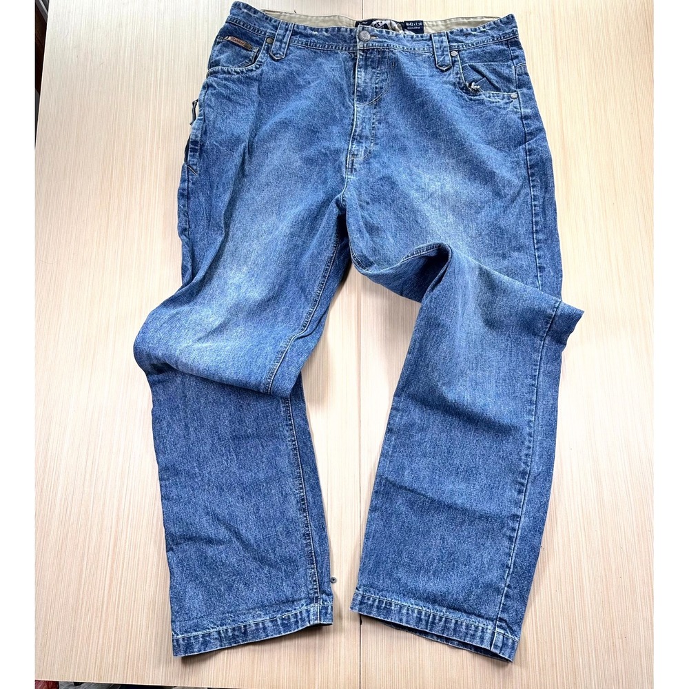 Raider Jean Co Jeans Men 42x34 Blue Denim Cotton Medium Wash Luxury Straight Leg